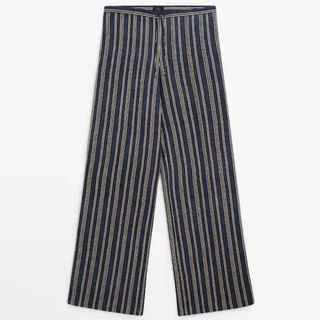 Massimo Dutti pinstripe linen trousers
