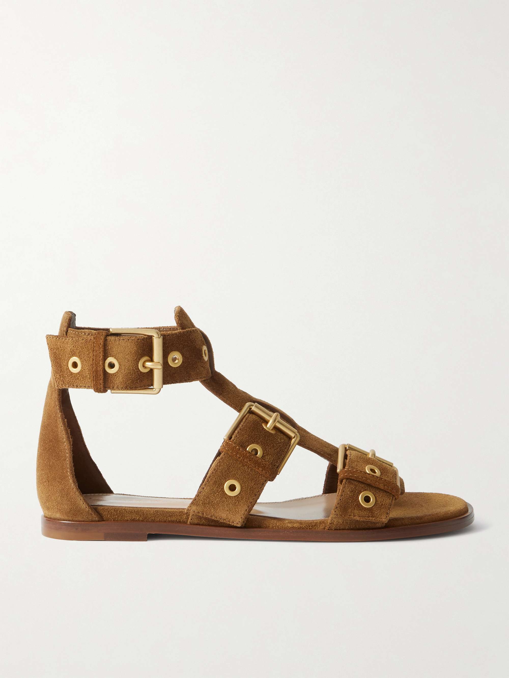 Buckled Suede Sandals