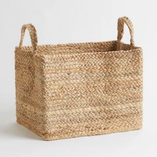 woven storage basket with handles
