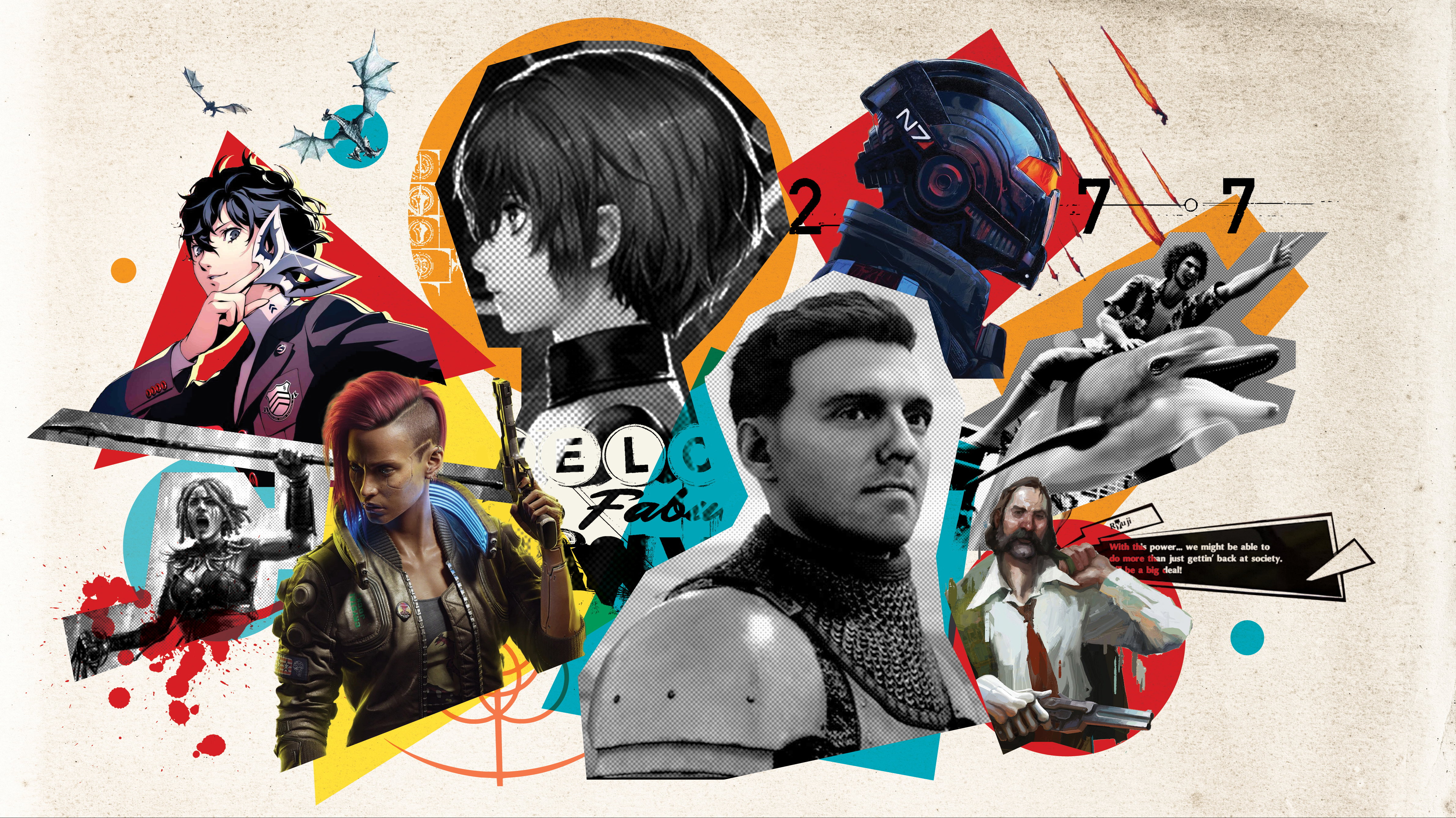 A collage of characters from different RPGs.