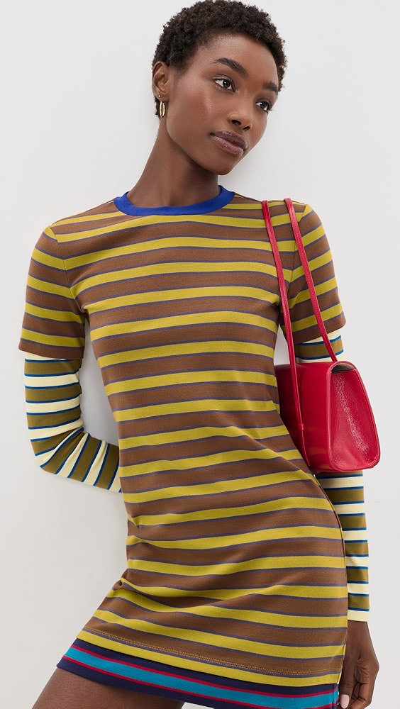 Dillon Mini Dress - Cigar/sonoma Stripe