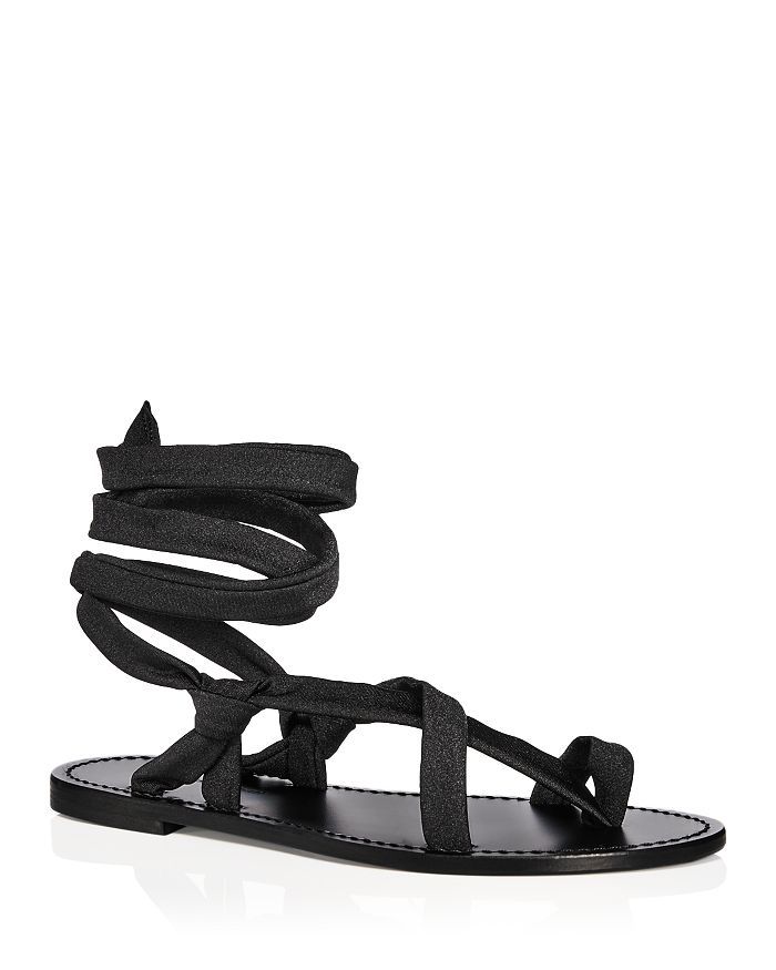 black lace up sandal