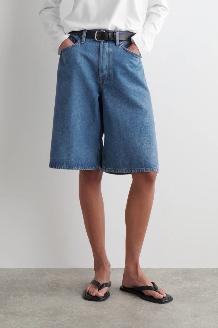 Longline Denim Shorts