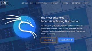 Website screenshot for Kali Linux.