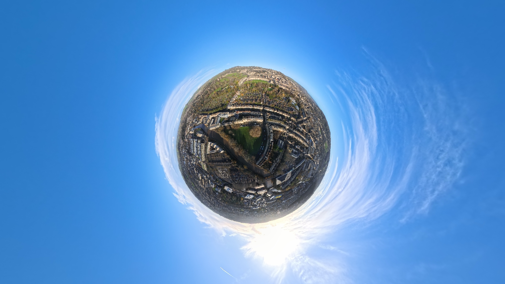 An aerial photo of Bath, UK, taken on an Antigravity A1 drone