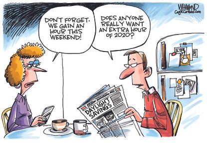 Editorial Cartoon U.S. 2020 daylight savings