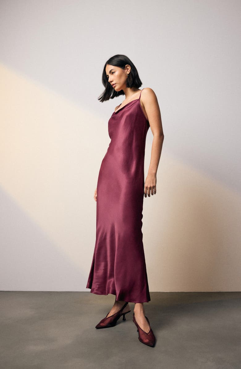 Strappy Satin Maxi Slipdress