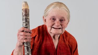 A model re-creation of an elderly woman who lived in Norway 800 years ago. 