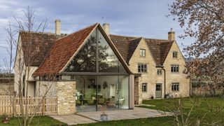 Glazed gabel end of extension to cottage