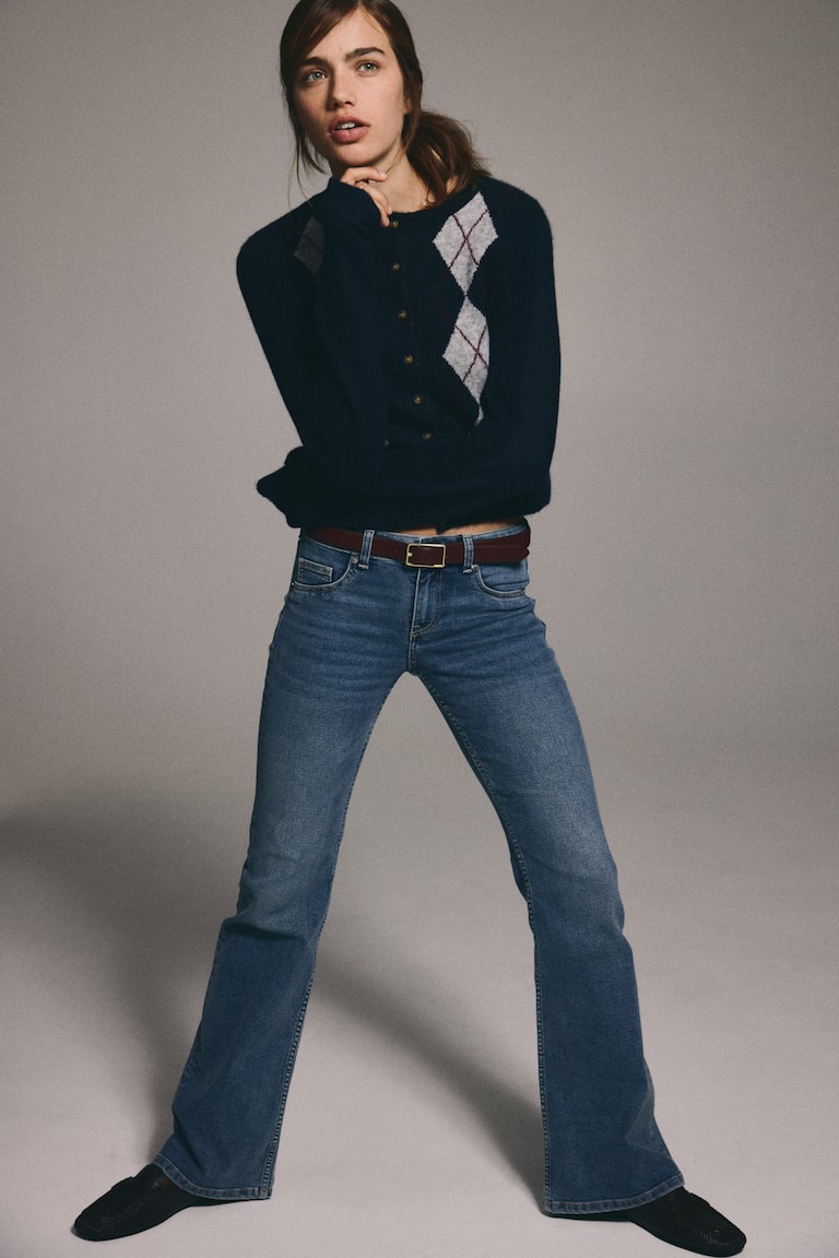 Low Rise Flared Leg Jeans