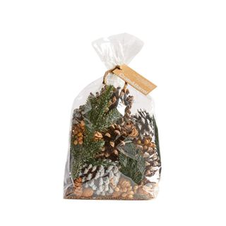 Balsam & Pine Potpourri in a plastic bag with a jute string to tie it together