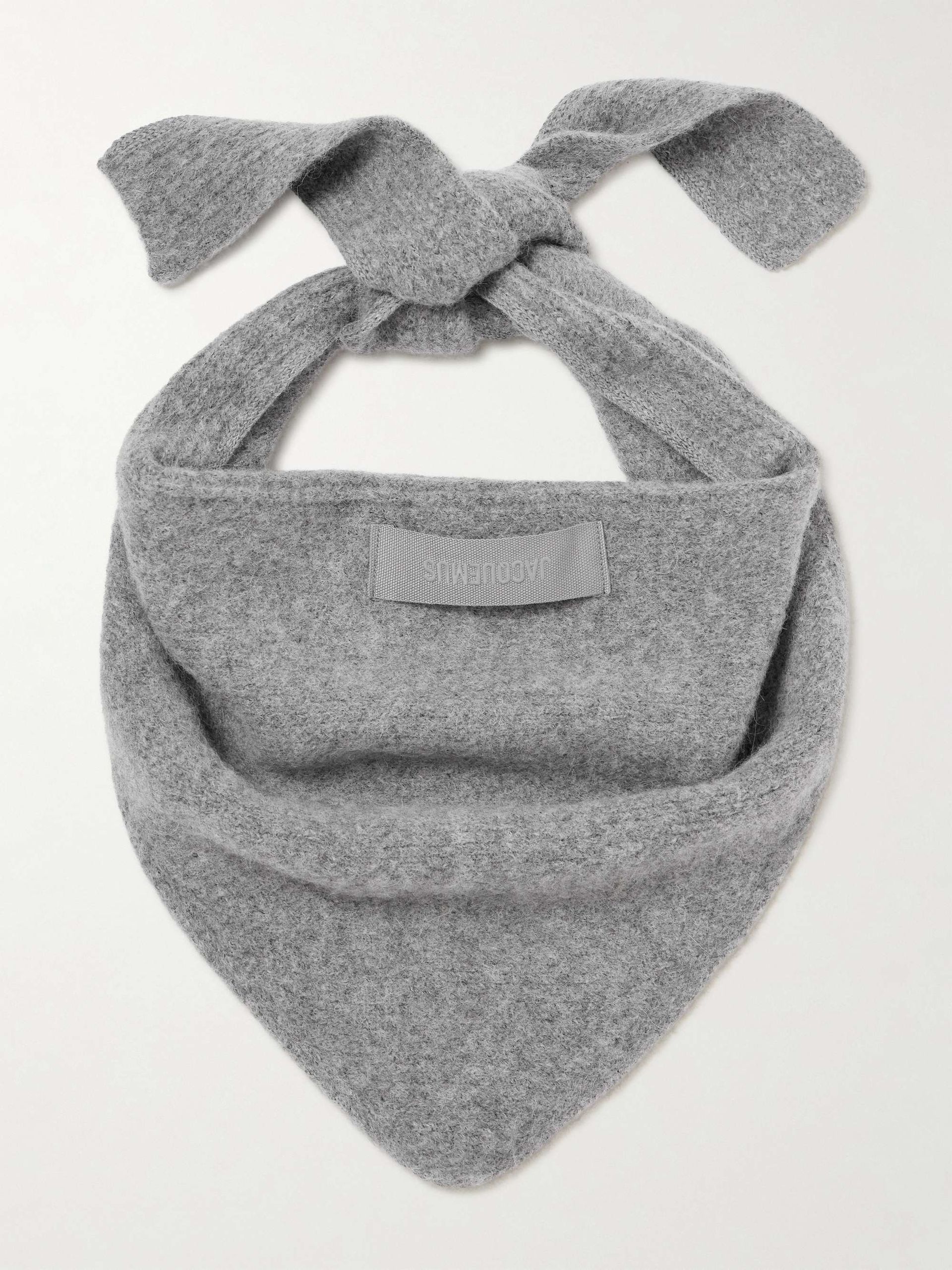 Appliquéd Brushed Knitted Scarf