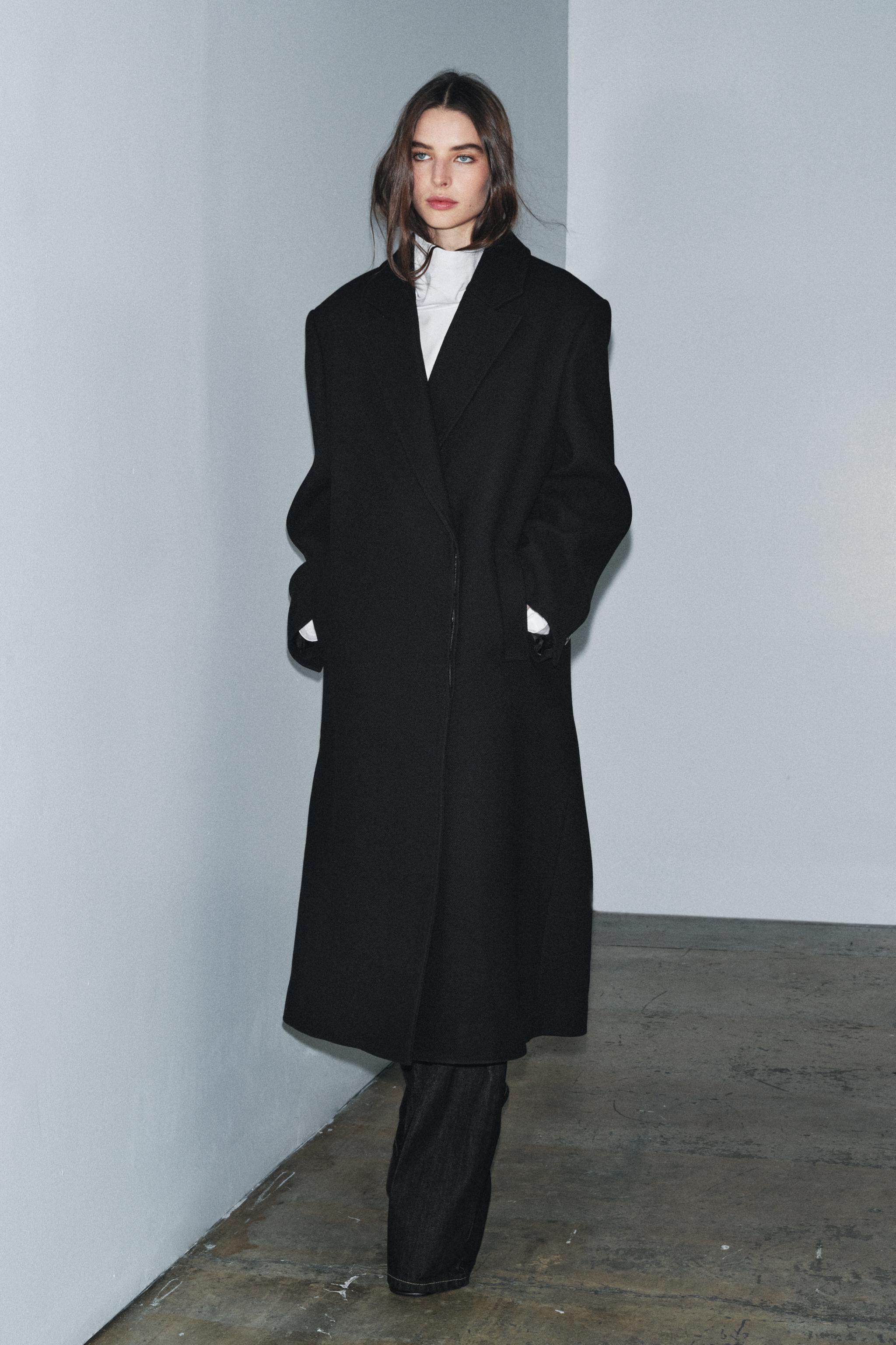 Wool Blend Coat Zw Collection