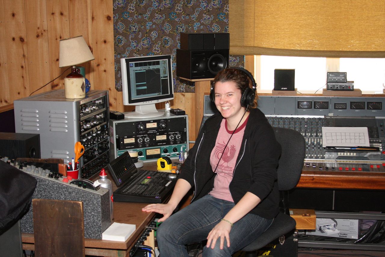 Hope Roth in the recording studio.