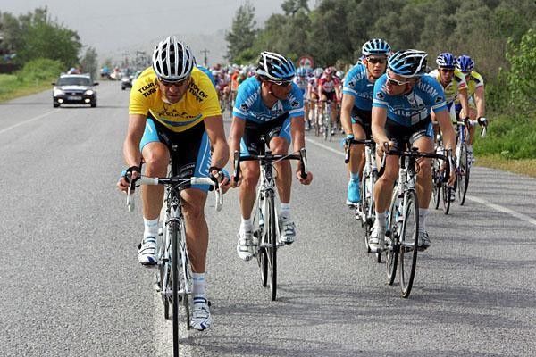 Petacchi's Milram train were forced to do much of the peloton's dirty work,