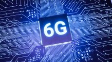 6G support microchip on smartphone circuit board, next generation smart iot communication microprocessor, 3d rendering futuristic fast real time mobile network internet technology concept.