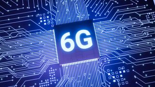 6G support microchip on smartphone circuit board, next generation smart iot communication microprocessor, 3d rendering futuristic fast real time mobile network internet technology concept.