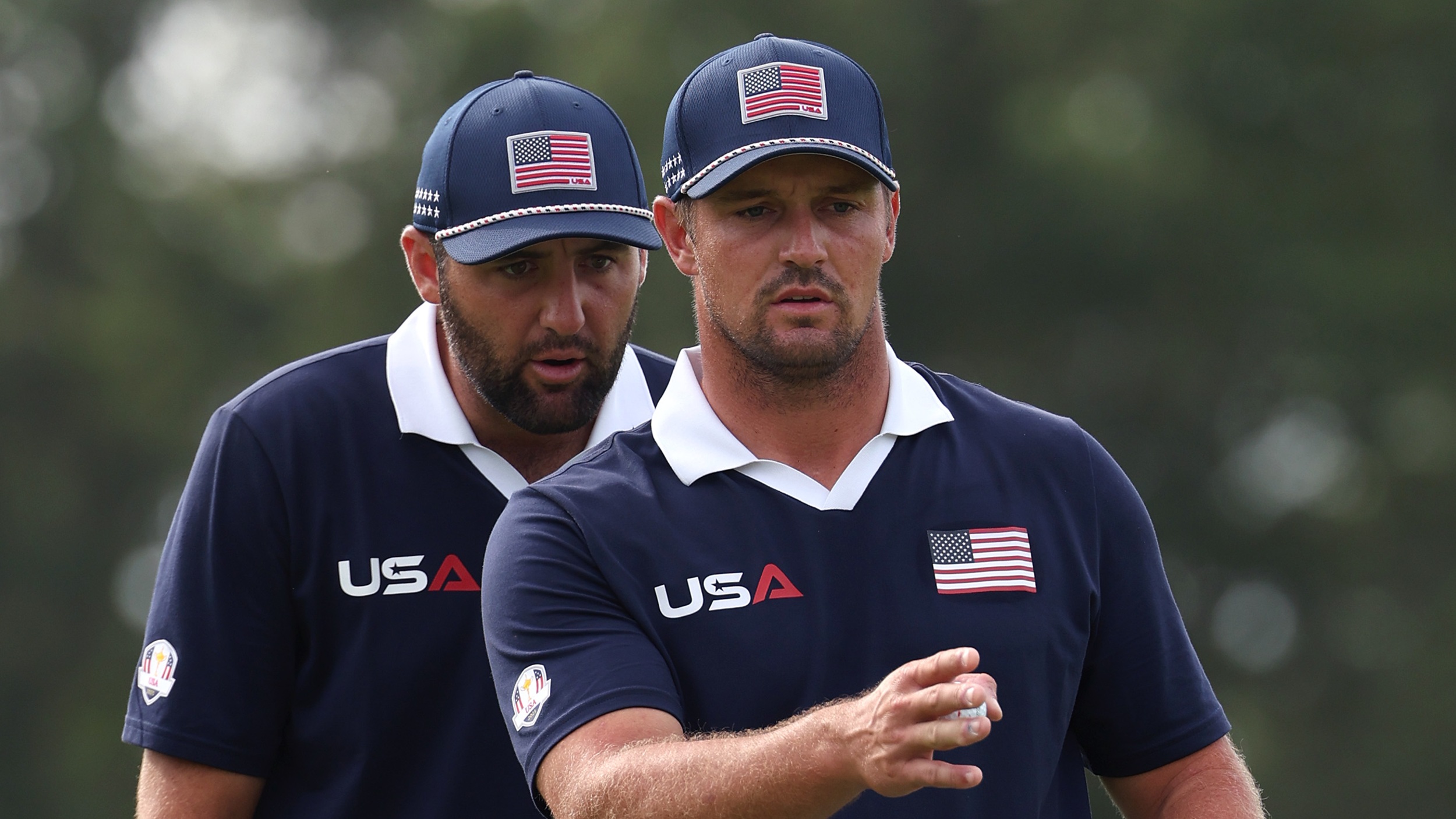 Scottie Scheffler and Bryson DeChambeau in action together for the USA