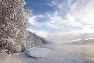 winter thaw in Chalkat river in haines, alaska
