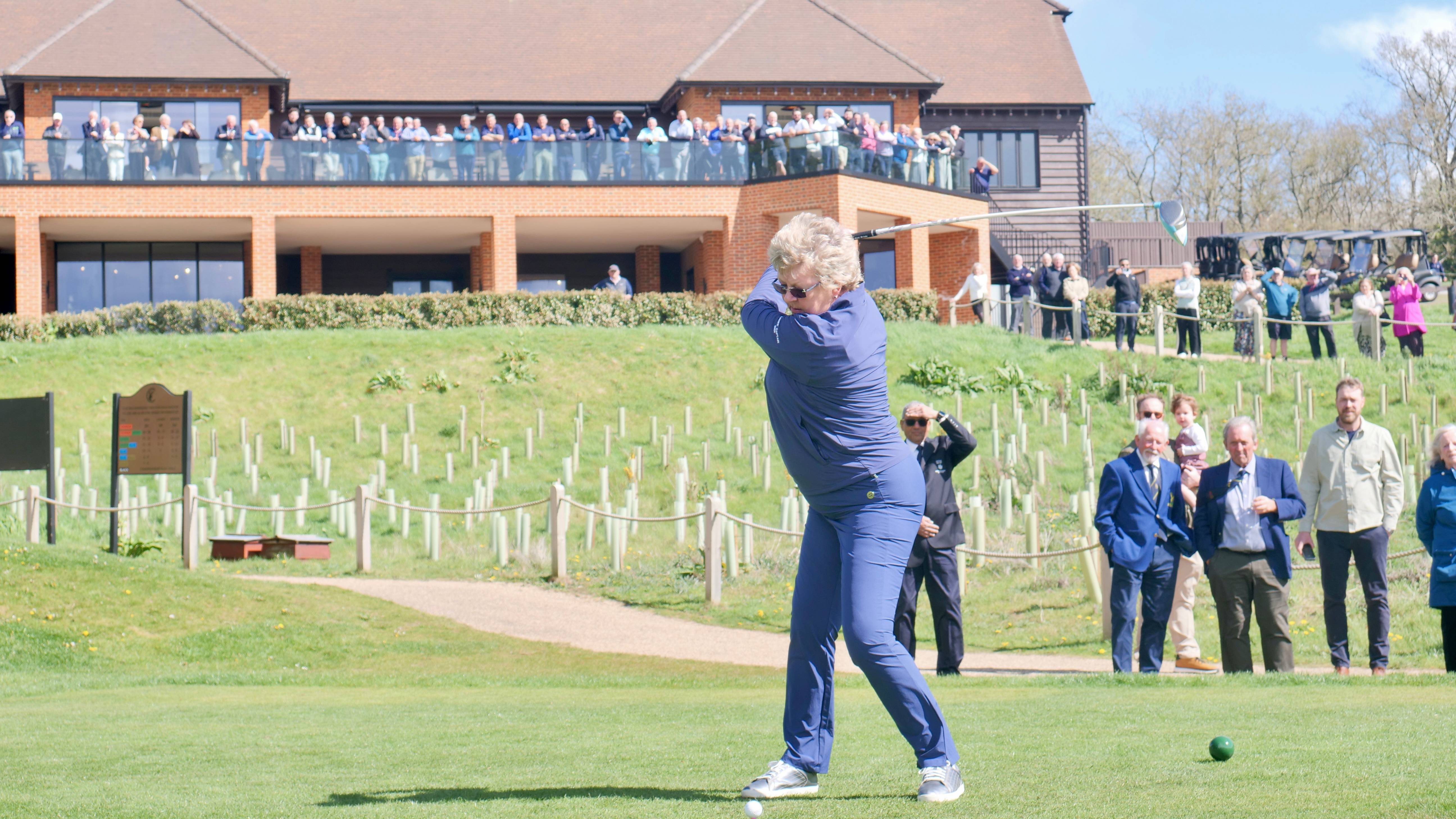 Kjersti Cannon drives in as Lady Captain at The Caversham Golf Club