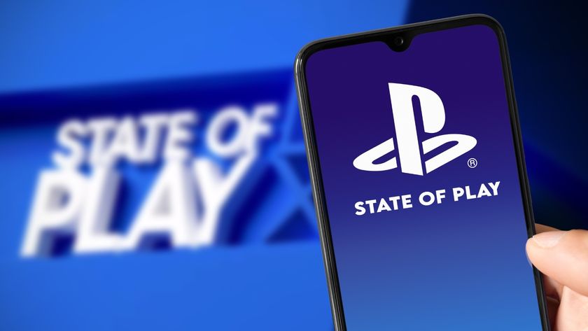 PlayStation logo on a phone in front of a State of Play logo.