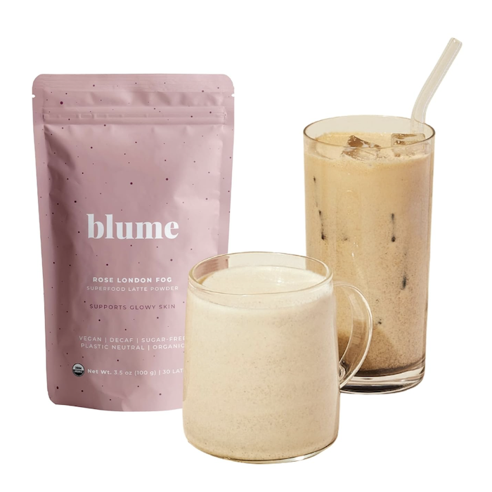 Bloom Rose London Fog Latte - Sugar-free decaf or certified organic, vegan, gluten-free - Antioxidant-rich tart cherry and rosehip blend - 30 servings