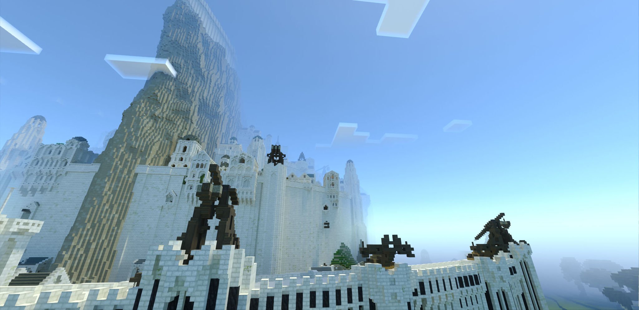 Minecraft with RTX  Minas Tirith by Minecraft Middle-Earth Minecraft Map