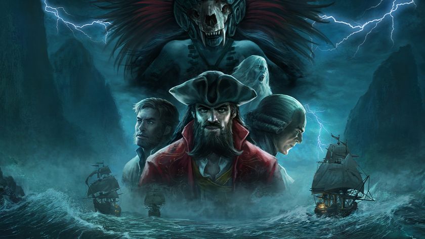 Flint: Treasure of Oblivion review; a pirate surrounded by water and ships