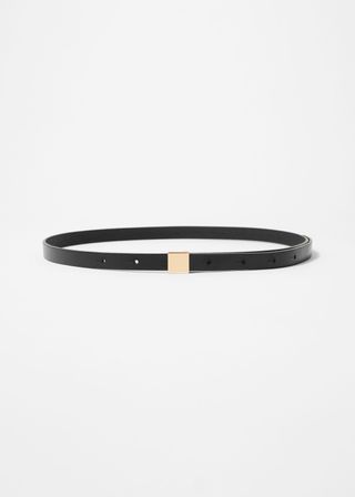 Square-Buckle Leather Belt