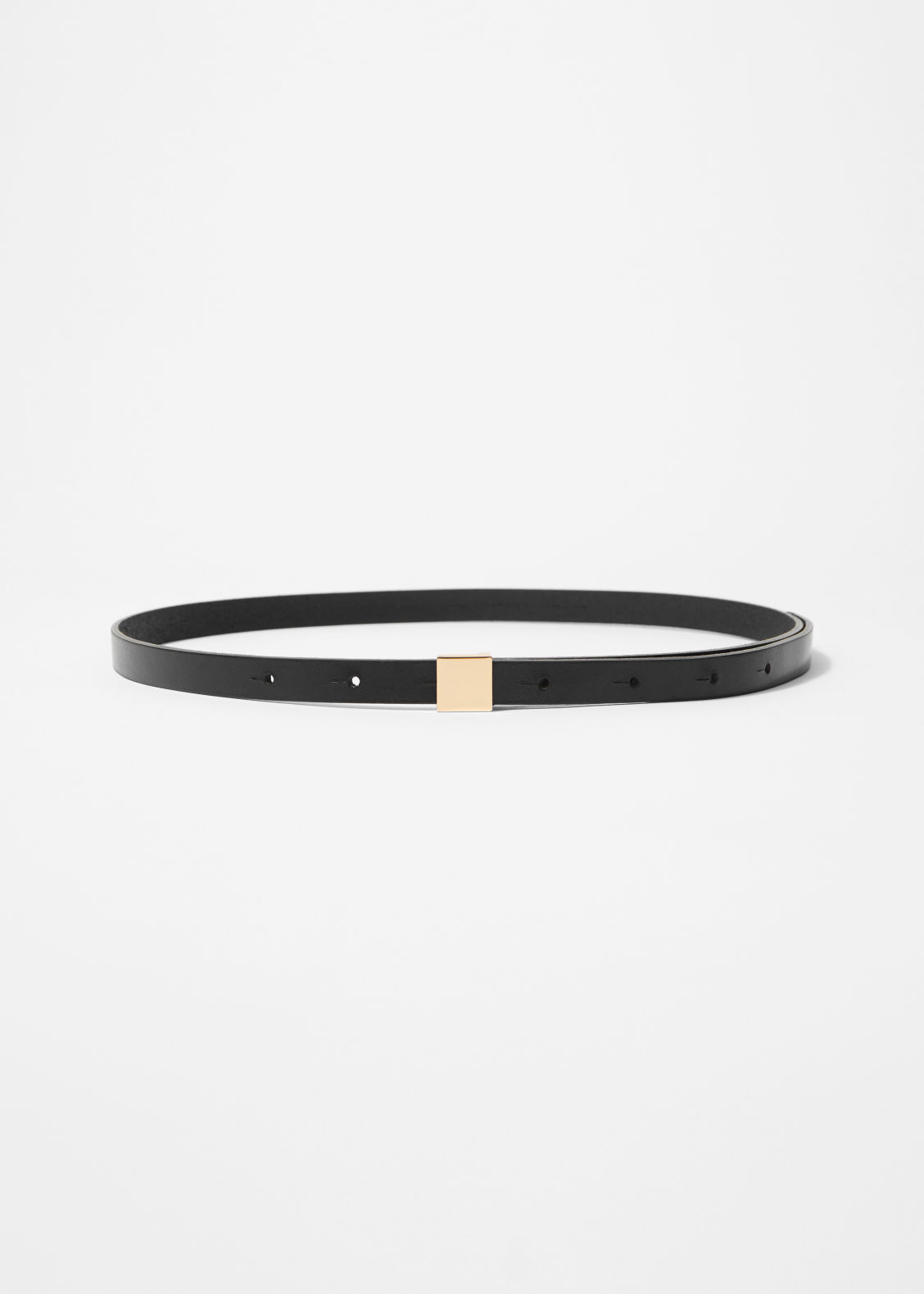 Square-Buckle Leather Belt