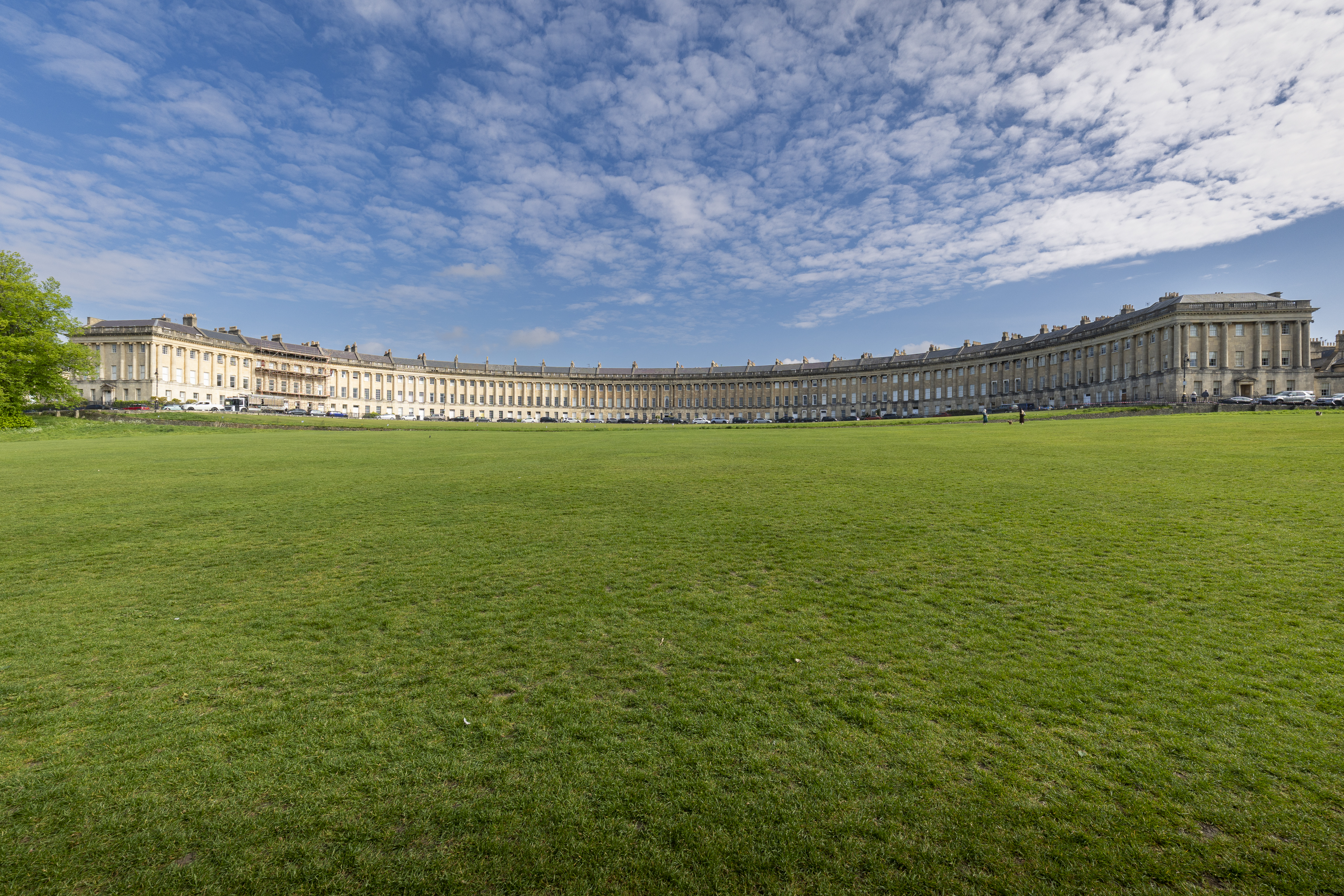 Blue sky and grassy views, wide landscapes shot with 14mm prime lens
