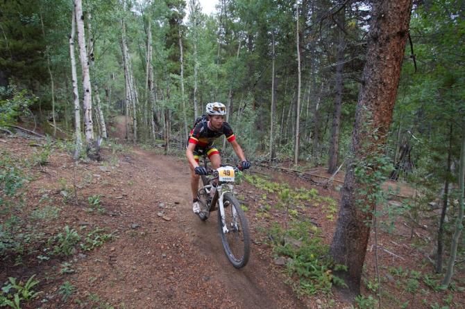 Alice Priard pedals to a second place finish today