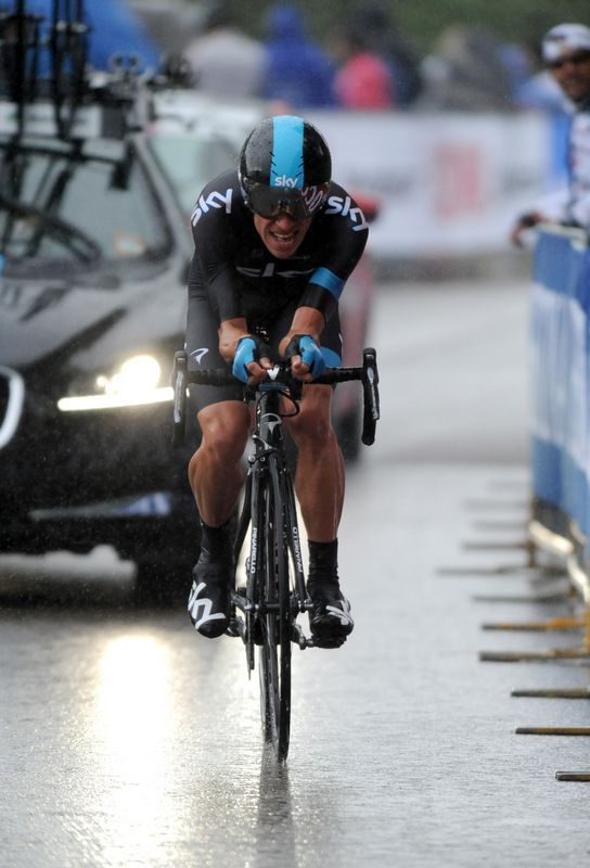 Rigoberto Uran was over a minute down on Nibali on the time trial to Polsa