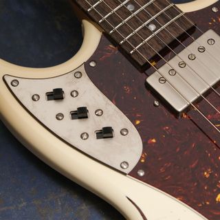 A photo of a Frank Brothers Sonar electric guitar