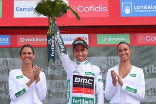 Darwin Atapuma in white after stage 4 at the Vuelta