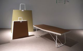 Robert Haslbeck’s Under-Koffer table series inspired by foldaway wallpapering tables