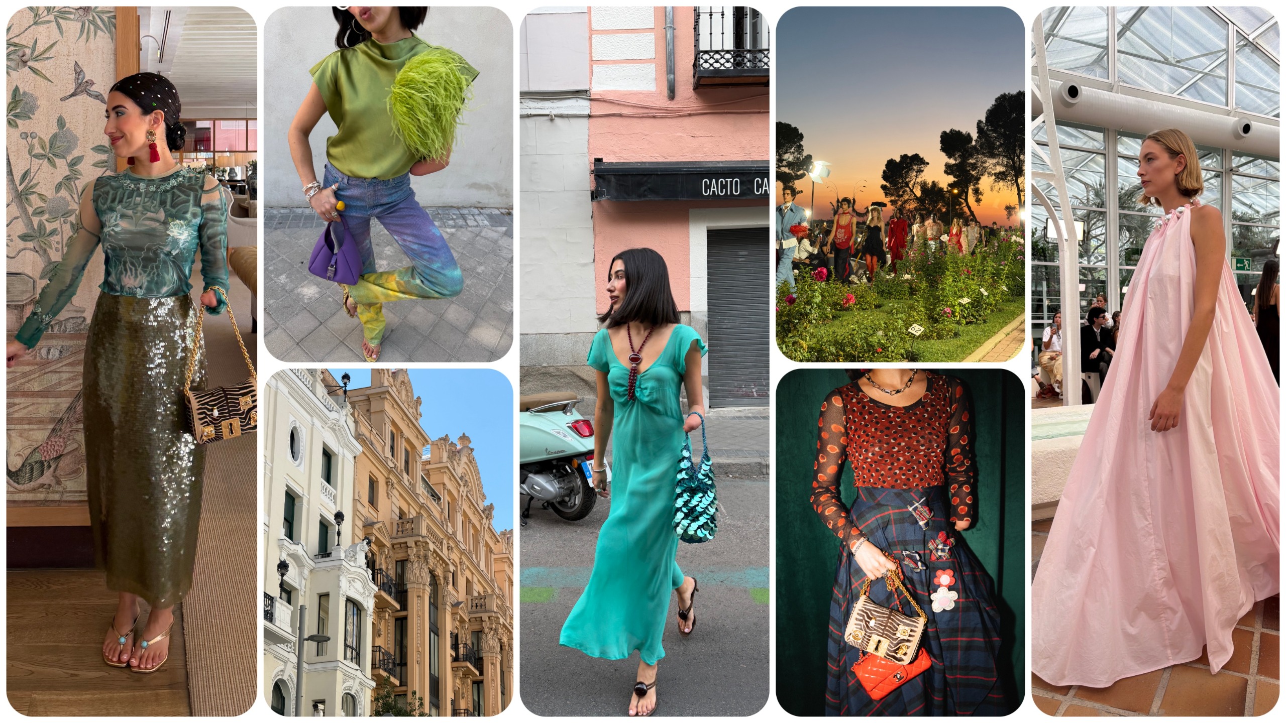 collage of April Lockhart, madrid fashion week