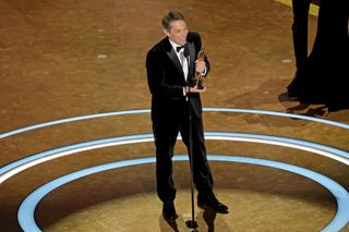 Sean Baker an Oscar for "Anora" onstage during the 97th Annual Oscars at Dolby Theatre on March 02, 2025 in Hollywood,