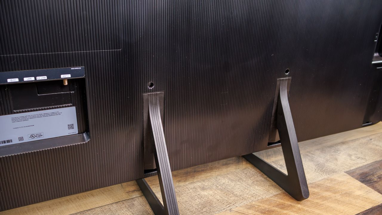 The legs on the back of a Samsung S85H OLED TV