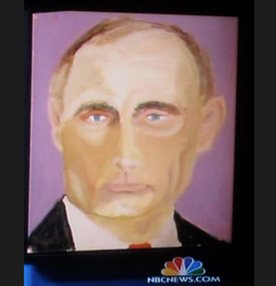 This is George W. Bush&amp;#039;s painting of Vladimir Putin