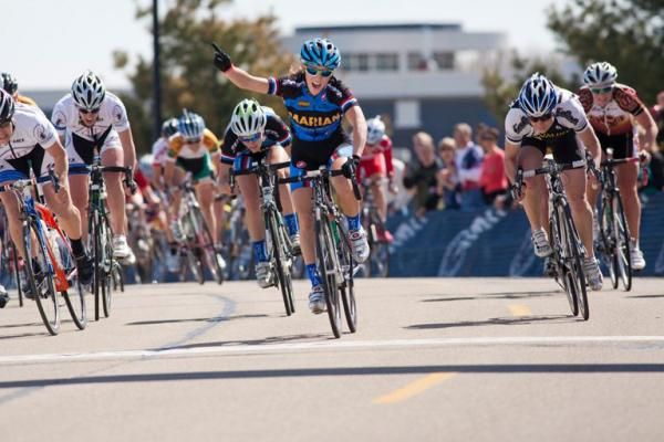 Kaitie Antonneau Winning the Collegiate Criterium National Championship Title