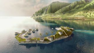 Predicted sea-level rises could mean floating cities. Credit: Blue Frontiers