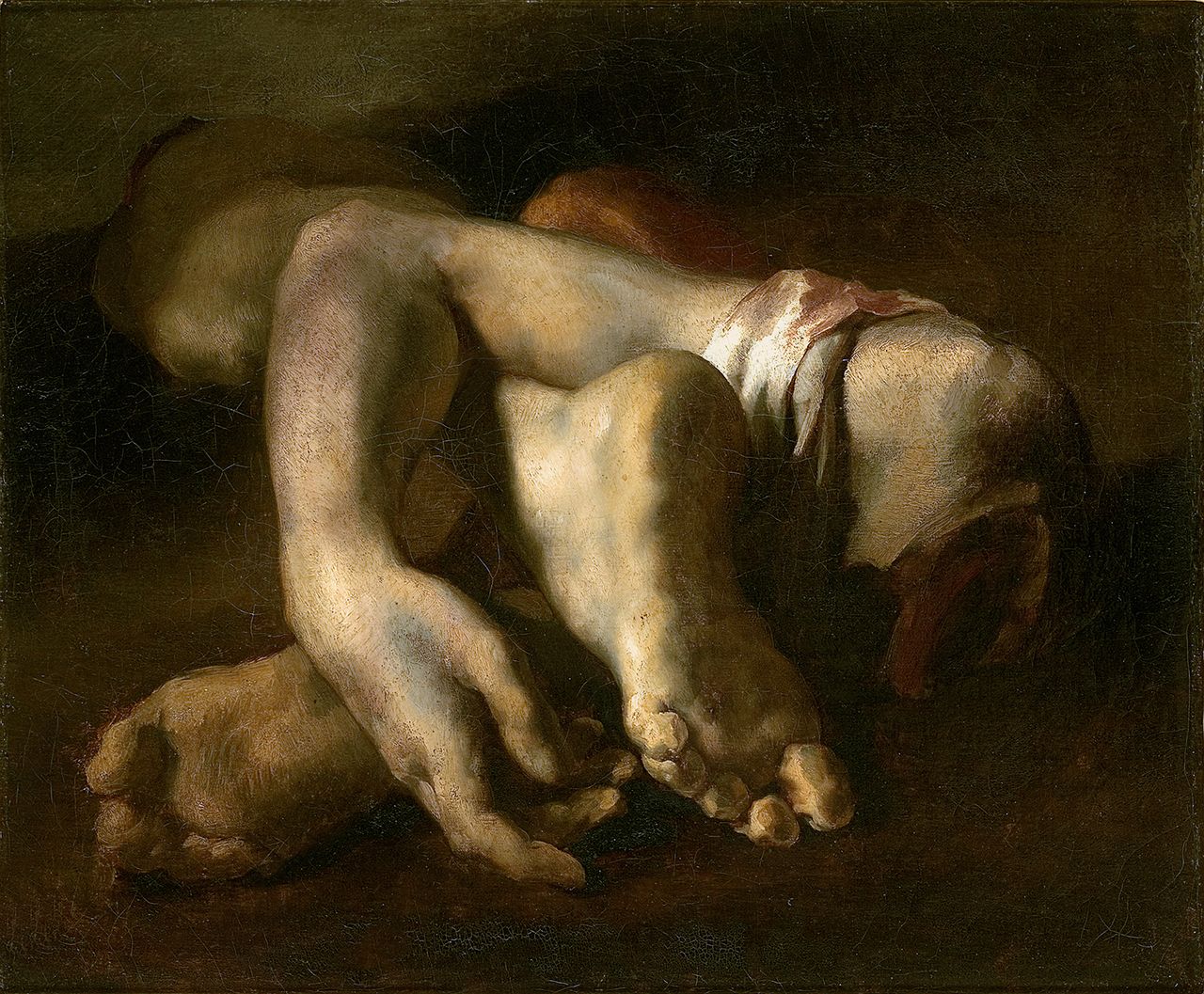 Study of Feet and Hands, c.1818-19 (oil on canvas) by Gericault, Theodore (1791-1824); 52x64 cm. Musee Fabre, Montpellier, France