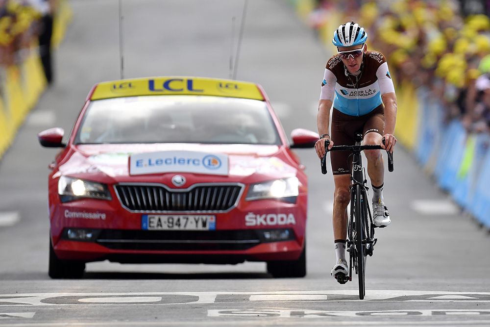Romain Bardet (AG2R La Mondiale) second on stage 18 at the Tour de France