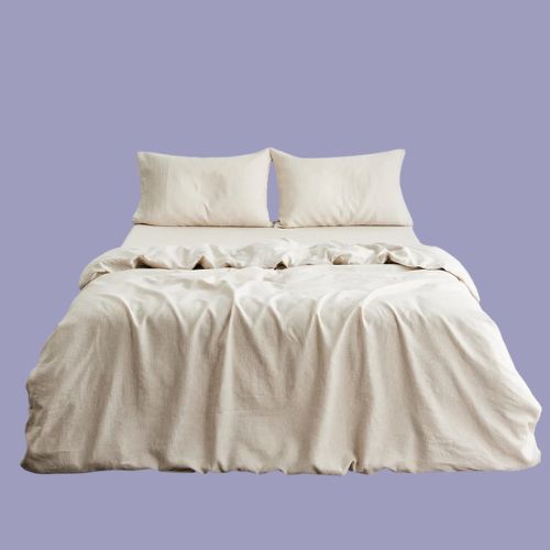 Bed Threads, Oatmeal 100% French Flax Linen Bedding Set