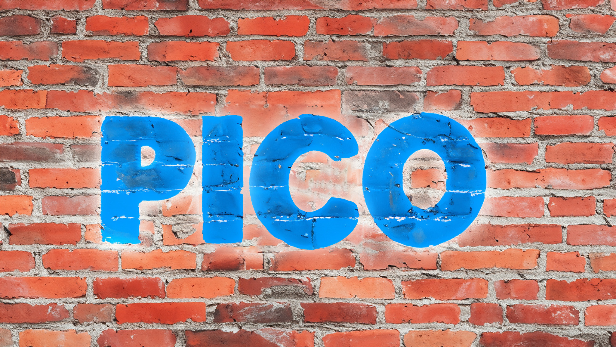 The name Pico spraypainted on a brick wall