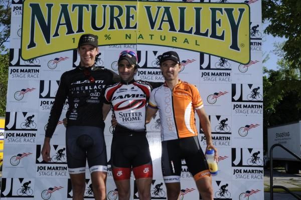 Van Ulden, Borrajo, and Mancebo on the podium for stage 2.
