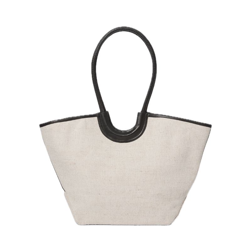 &Other Stories , Leather-Detailed Straw Tote Bag