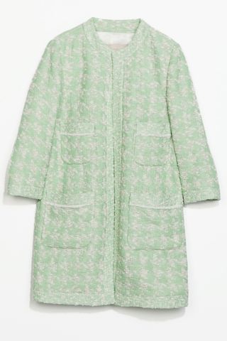 Zara Jacquard Coat With Pockets, £89.99