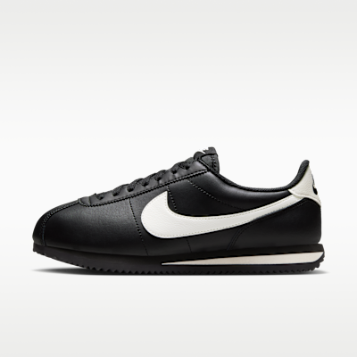Nike Cortez Leather Women's Shoes - Black/Pale Ivory - Size 5